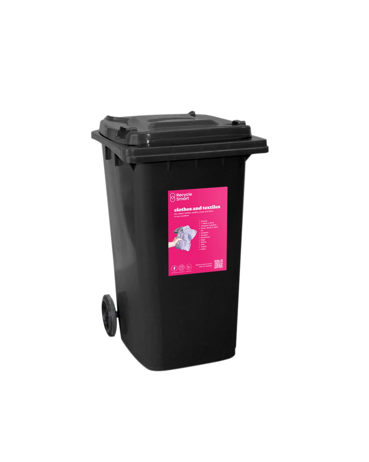 Municipal Wheelie Bin 50L — Black