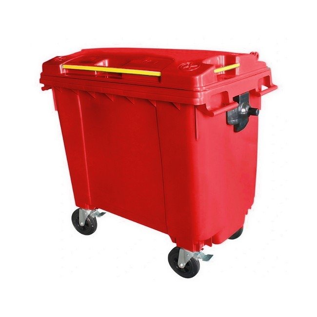 Medical Wheelie Bin 660L — Red