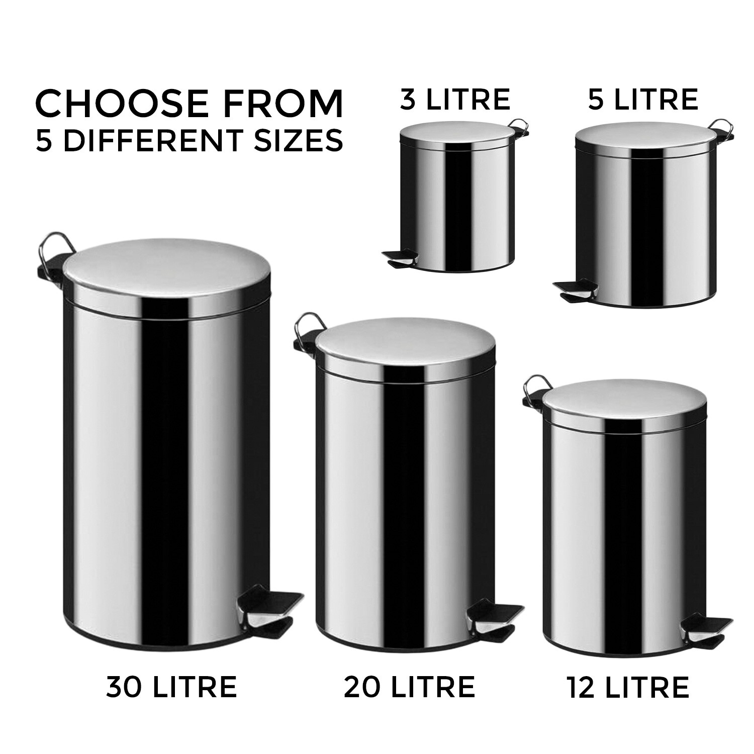 Stainless Steel Pedal Bin 8L