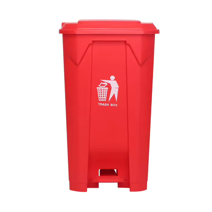 80L Wheelie Bin — Red