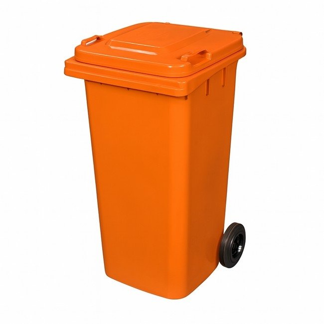 120L Wheelie Bin — Orange