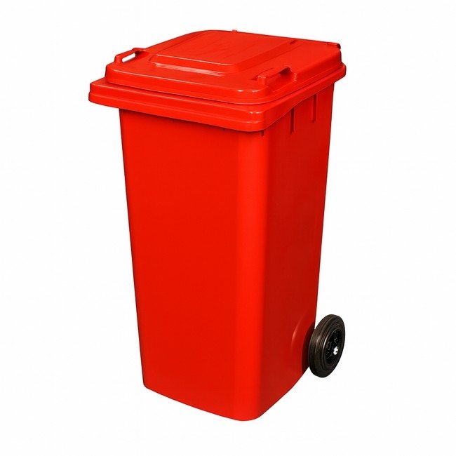 120L Wheelie Bin — Red