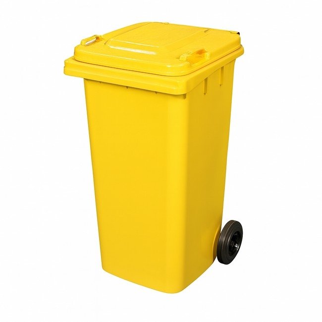 120L Wheelie Bin — Yellow