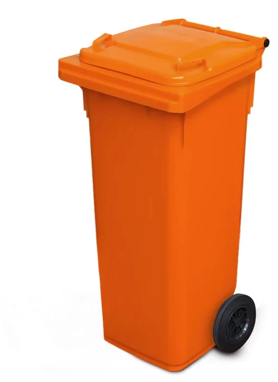 140L Wheelie Bin — Orange