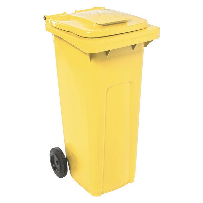 140L Wheelie Bin — Yellow