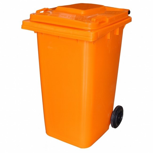 240L Wheelie Bin — Orange