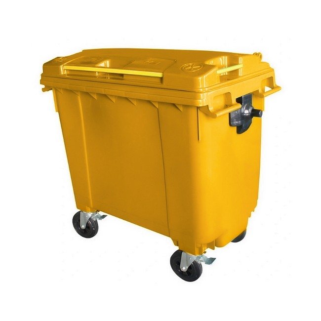 660L Wheelie Bin — Yellow (4-Wheel)
