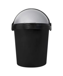 Plastic Rubbish Bin - Push Bin - 25L - Black - SAL033BL