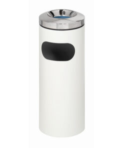 Steel Litter Bin - Free Standing - Liner - Cut Out - Chrome Lid - 240 Ø x 680 (H) mm - Colour Options - 788WH