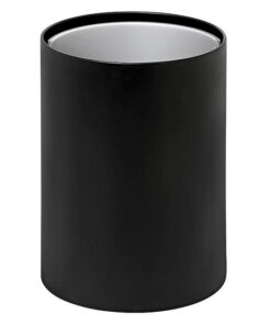 Steel Litter Bin - Wide - No Lid or Liner - Solid - 400 Ø x 600 (H) mm - Black - 765BL