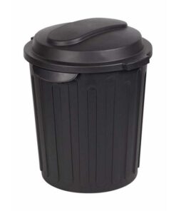 60L Dust Bin - Plastic - Black - Pack of 5