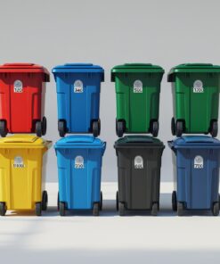 Yellow 770 liter wheelie bin