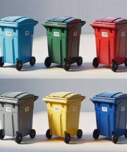 Yellow 240 liter wheelie bin