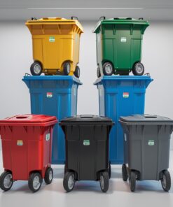Blue 1000 liter wheelie bin