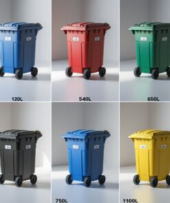 1000 liter black wheelie bin