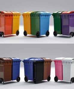 Yellow 1100 liter wheelie bin