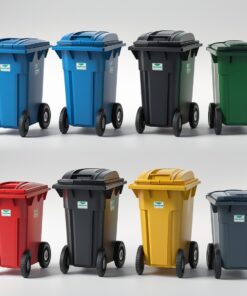 1100 liter red wheelie bin