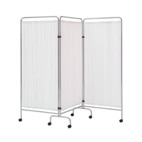 Mobile bedscreen 3 fold with curtains